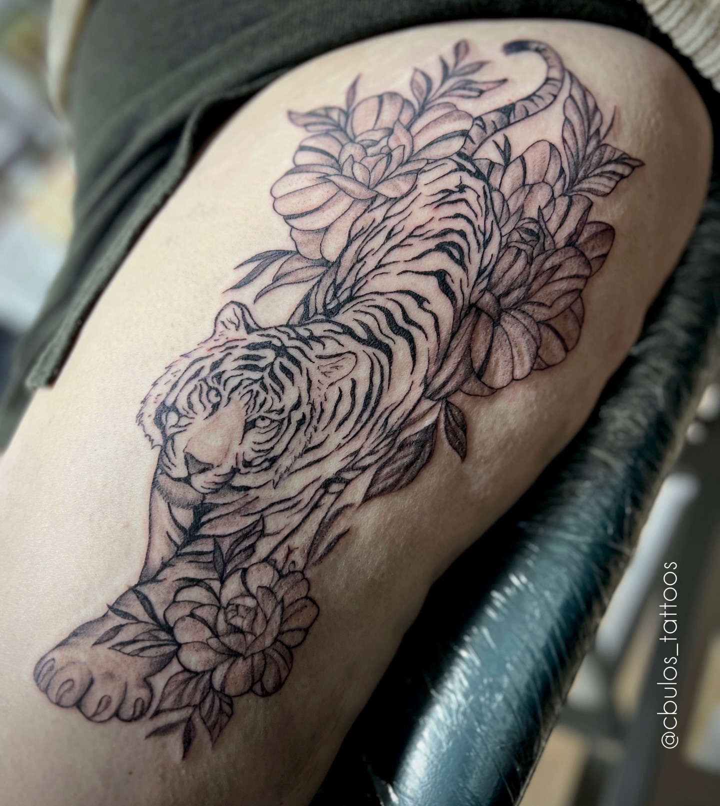 Tiger & peonies