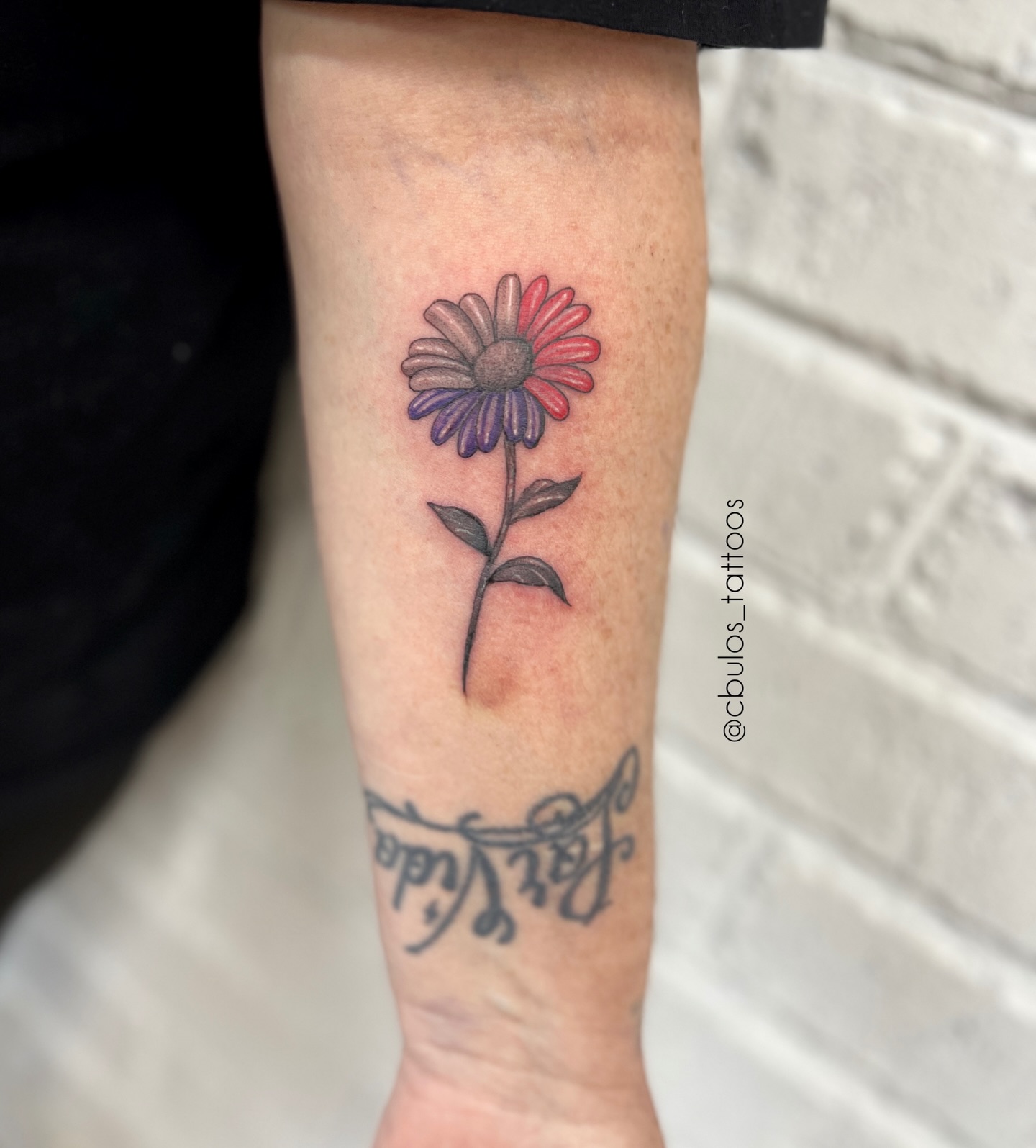 Coloured daisy — forearm