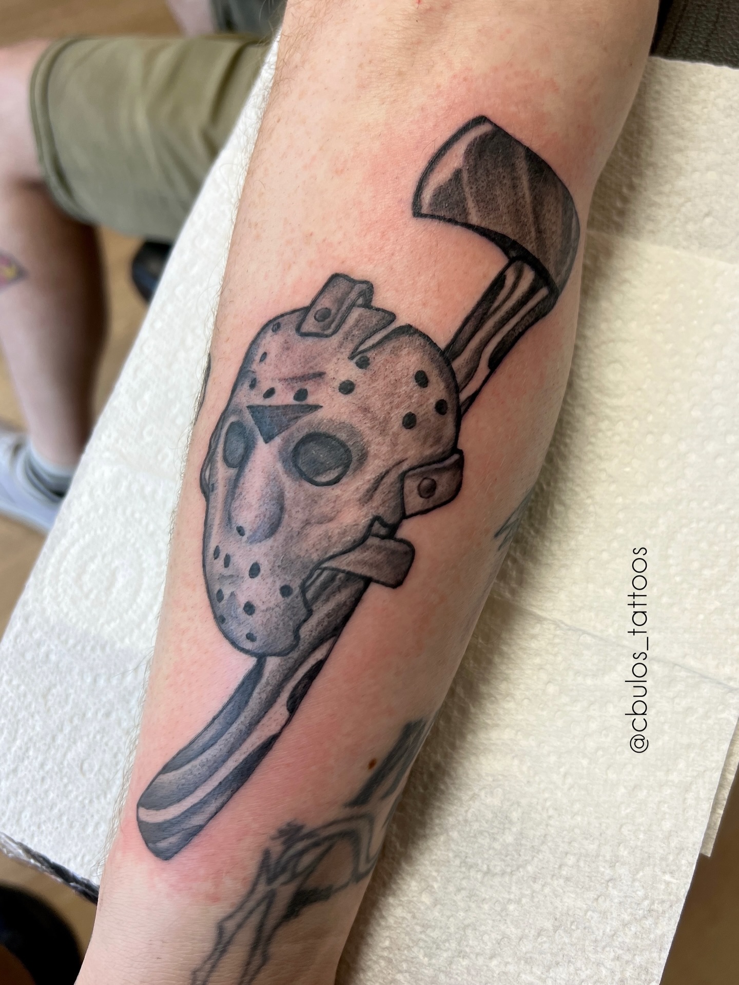 Jason mask & axe — calf